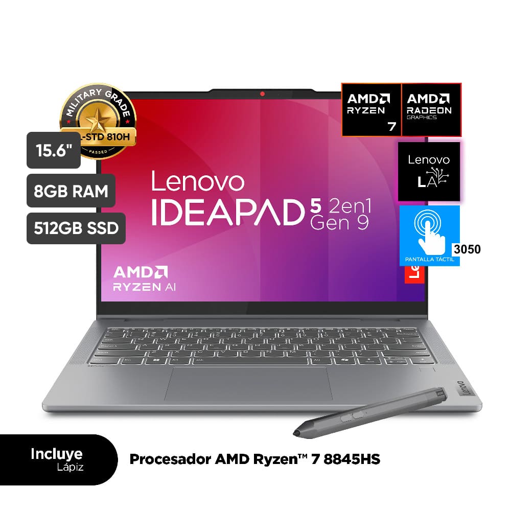 Notebook LENOVO IP5 2-en-1 14AHP9 14" AMD Ryzen 7 (8000 series) 16GB 512GB SSD