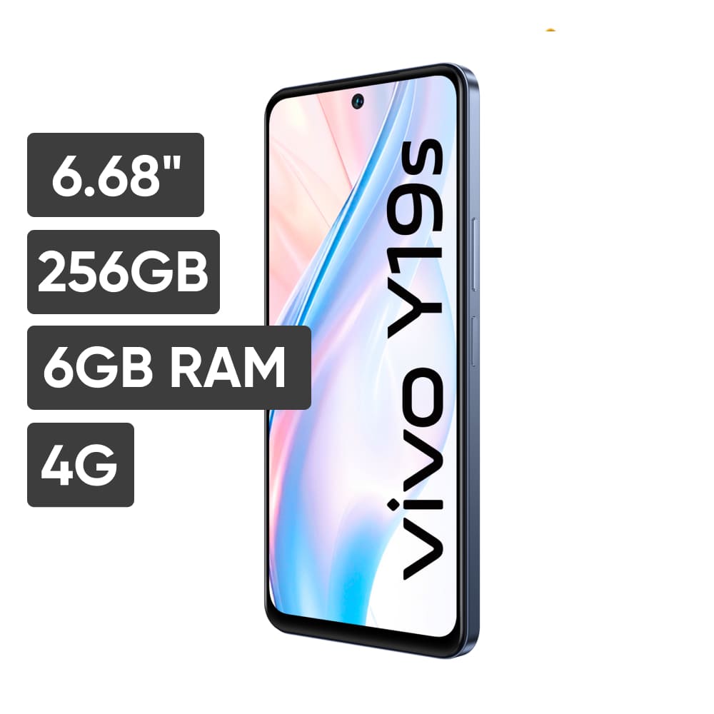 Smartphone VIVO Y19S 6.68" 256GB 6GB 50MP + 0.08MP Negro Obsidiana