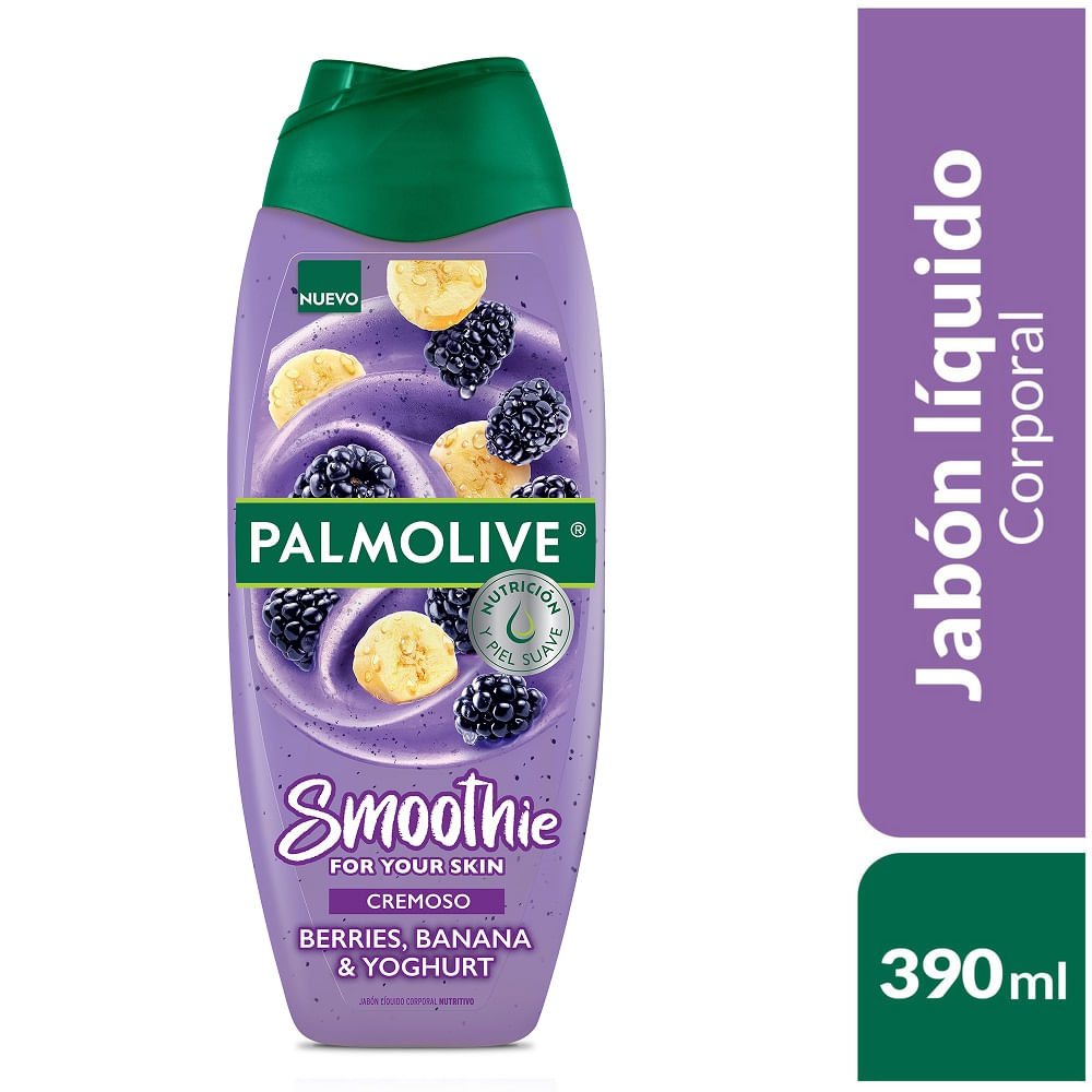 Jabón Líquido Corporal PALMOLIVE Smoothie Berries, Banano y Yogurt 390ml