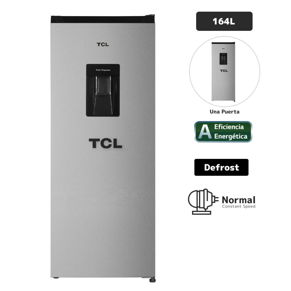 Refrigeradora TCL 164L Defrost Silver