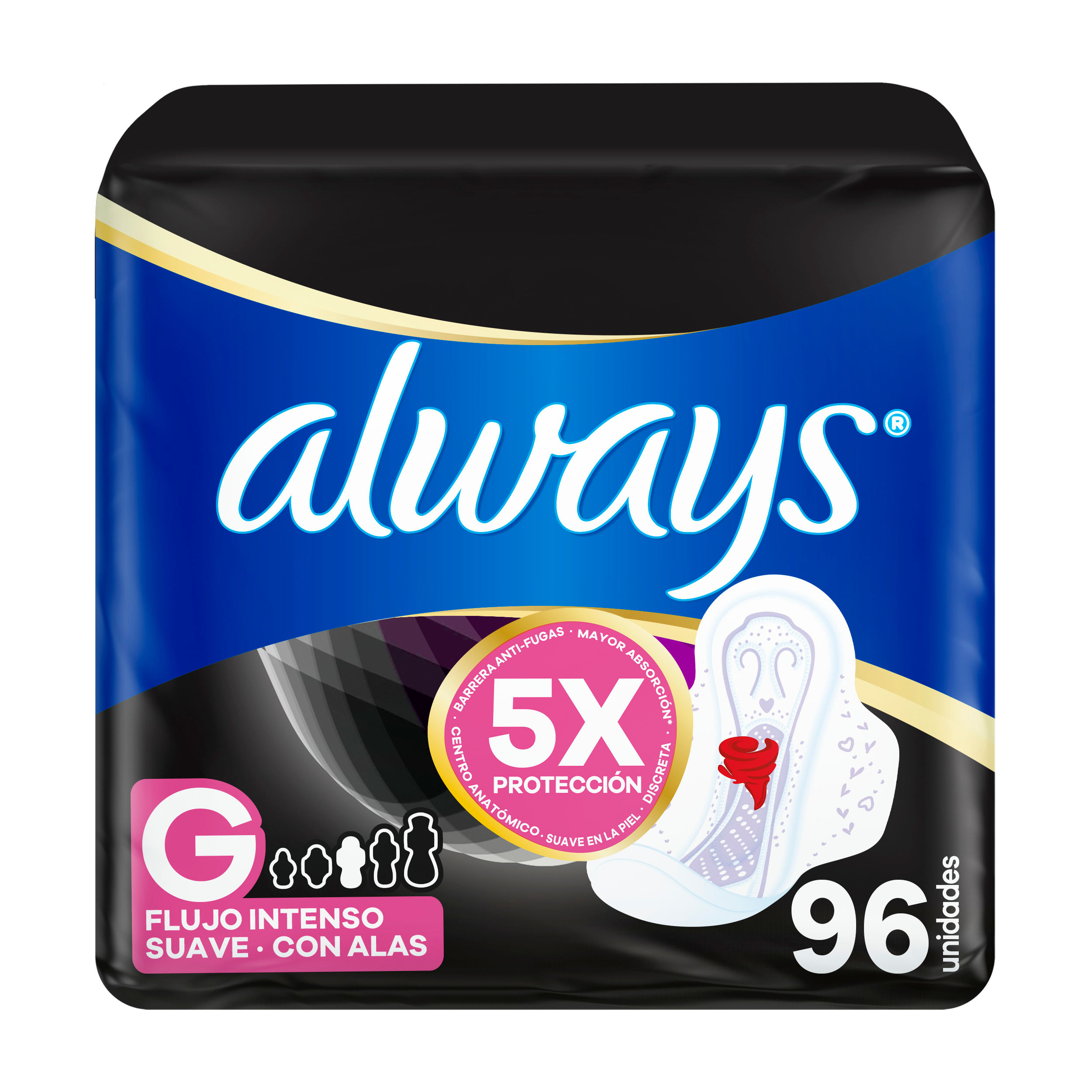 Toallas Femeninas Nocturna Suave ALWAYS Talla G Paquete 32un