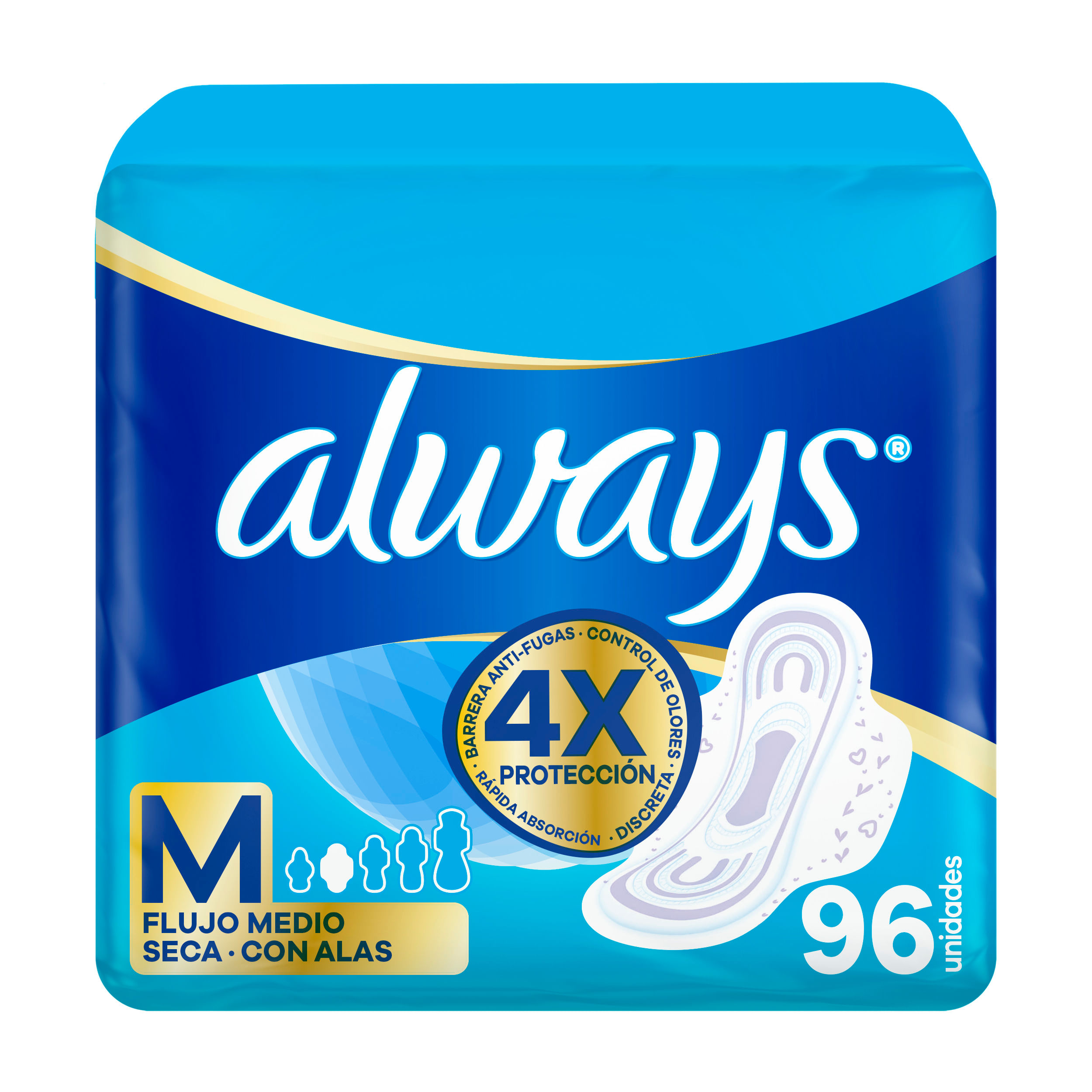 Toallas Maxi Protección Seca ALWAYS Paquete 32un