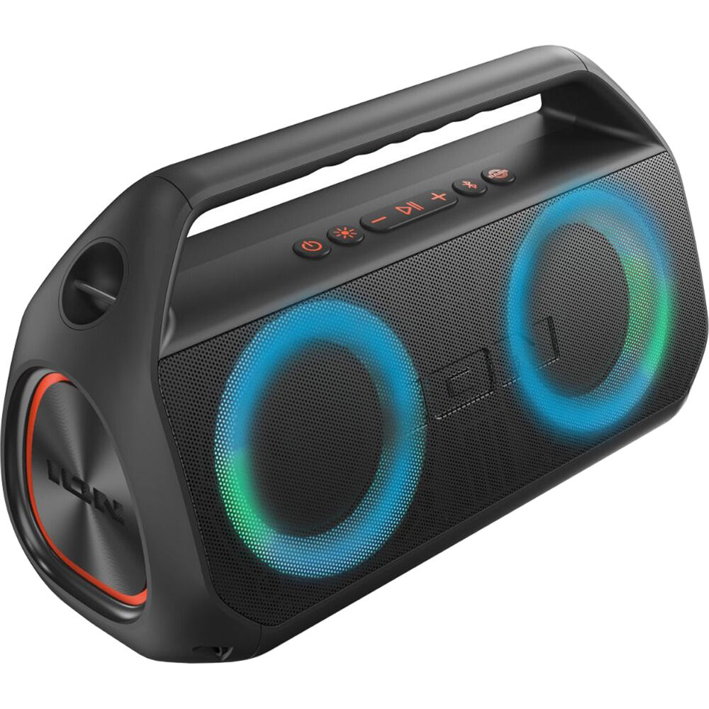 ION Audio Uber Boom: Boombox Bluetooth Ultra Resistente al Agua con Luces y Potente Sonido de 80W pa