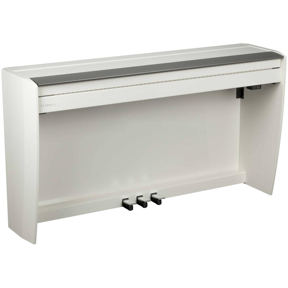 Piano Digital Vertical Dexibell VIVO H10 con Banco (Blanco Pulido) - 88 Teclas Híbridas, 125 Sonidos