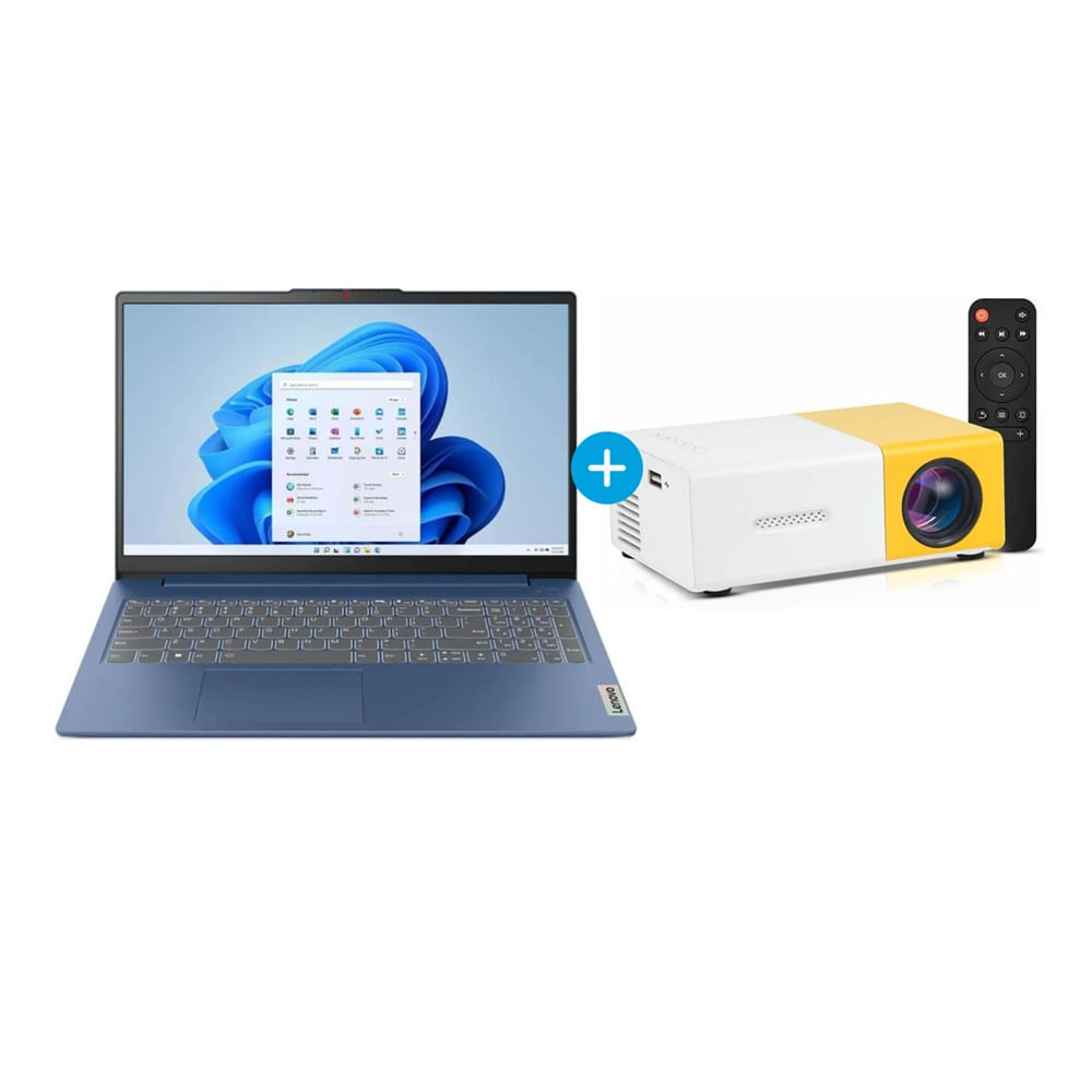Combo Laptop Lenovo IDEAPAD SLIM 3 y PROYECTOR LED DIGITAL