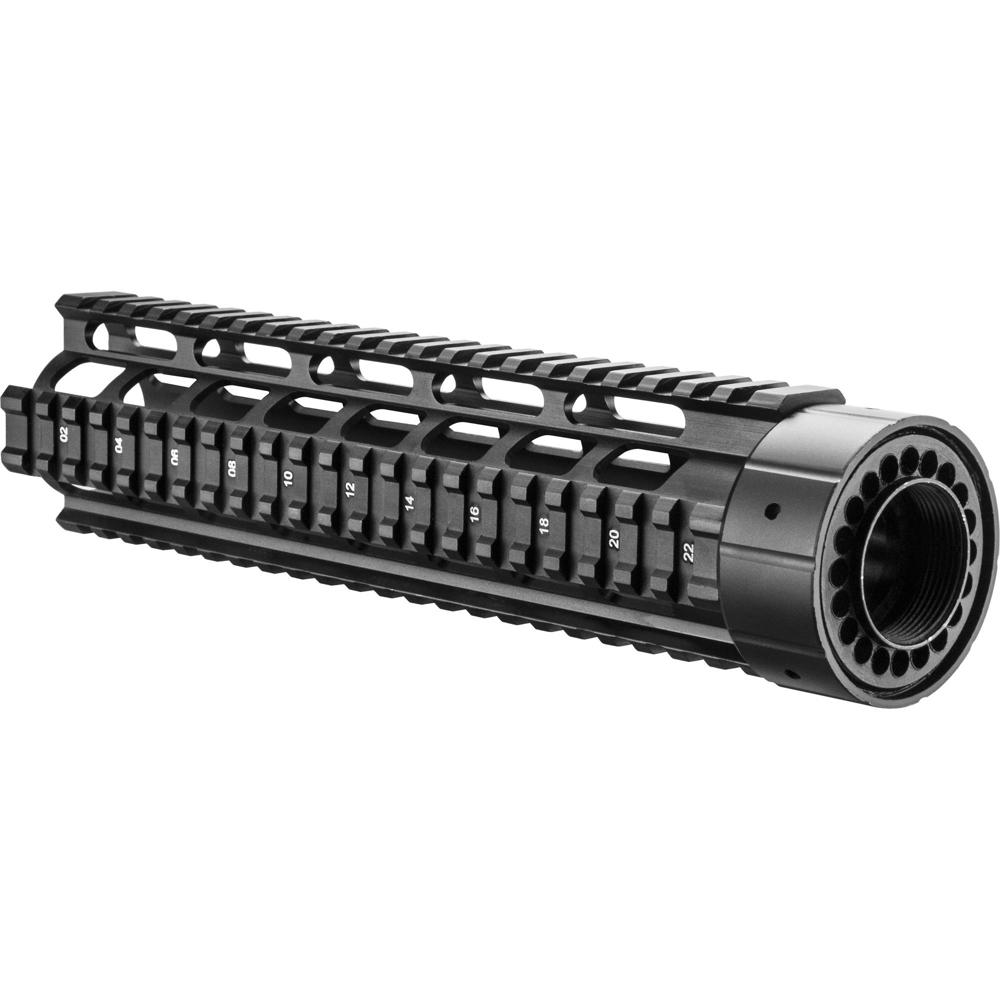 Barska 10" AR Quad Rail para Rifles AR15, M16, M4 - Cuatro Rieles Picatinny, 22 Secciones de Montaje
