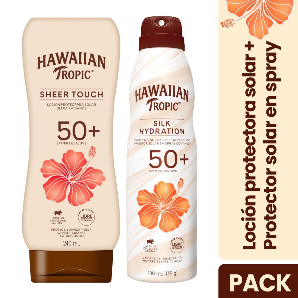 Set de Protector Solar Hawaiian Tropic Sheer Touch 240Ml + Silk Hydration 170Gr