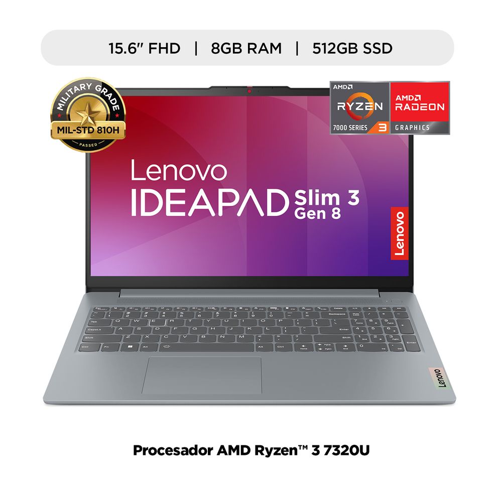 Laptop Lenovo NB IP Slim 3 15AMN8 R3-7320U 15.6" 8GB RAM 512GB SSD W11  Arctic Grey