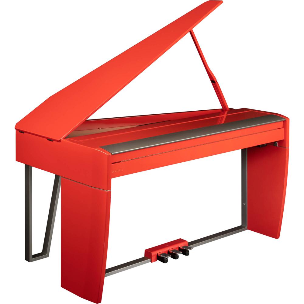 Dexibell VIVO H10MG Piano Digital Mini Gran con Banco (Rojo Oscuro Pulido) - Diseño Italiano Único,