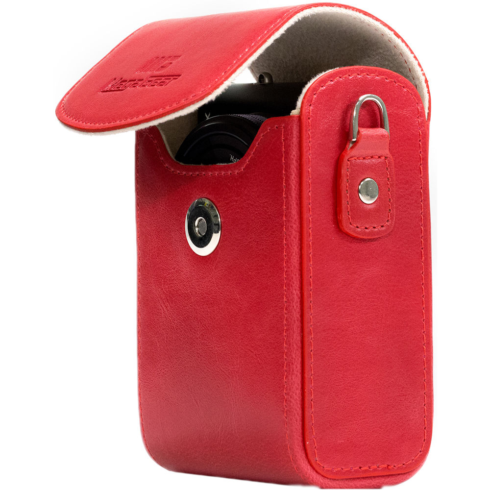 Funda de Cuero MegaGear MG1212 Ever Ready para Cámaras - Rojo, Compatible con Sony DSC-RX100 II/III/