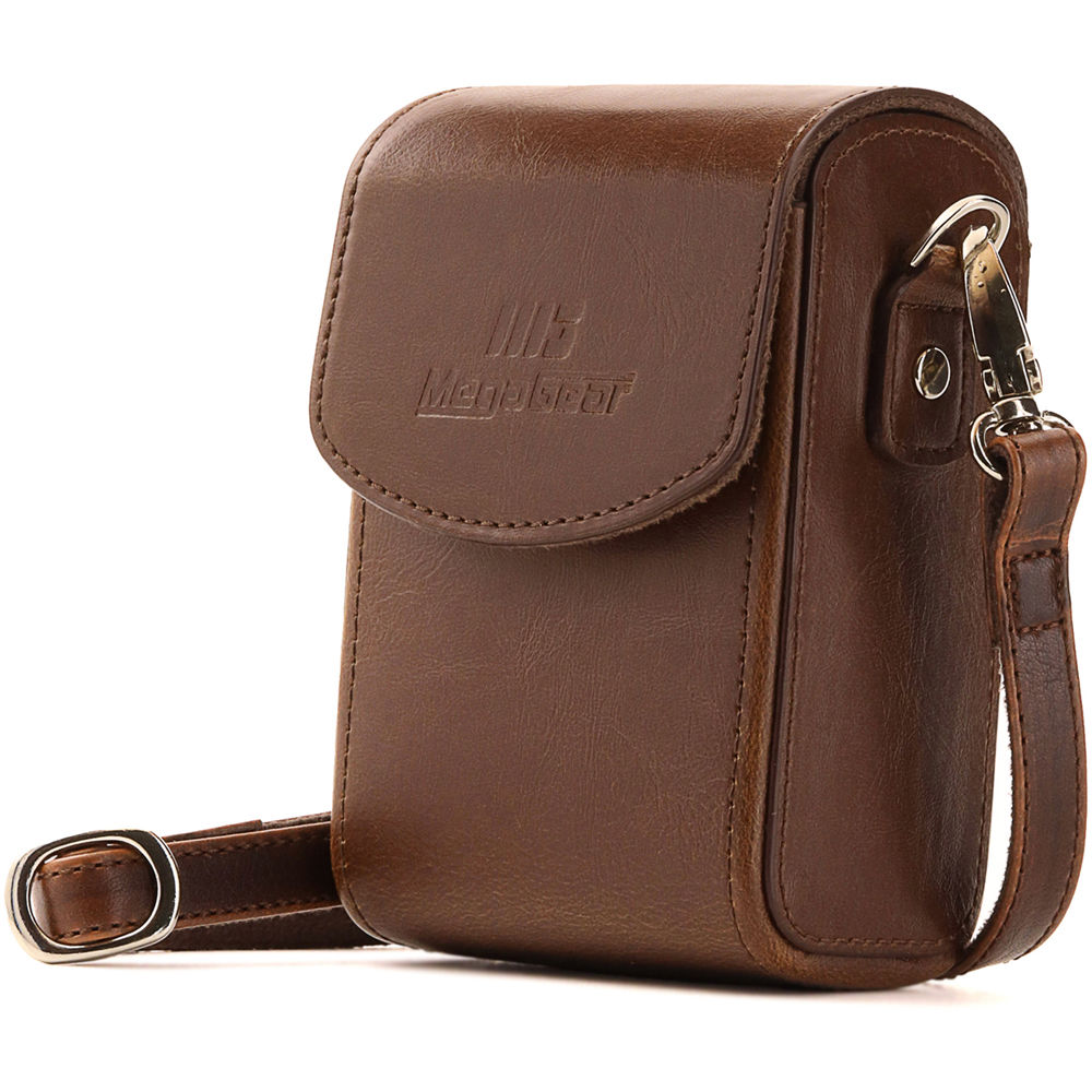 Funda de Cuero PU MegaGear con Correa para Sony Cyber-shot DSC-RX100 VI, V, IV (Marrón Oscuro) - Fun