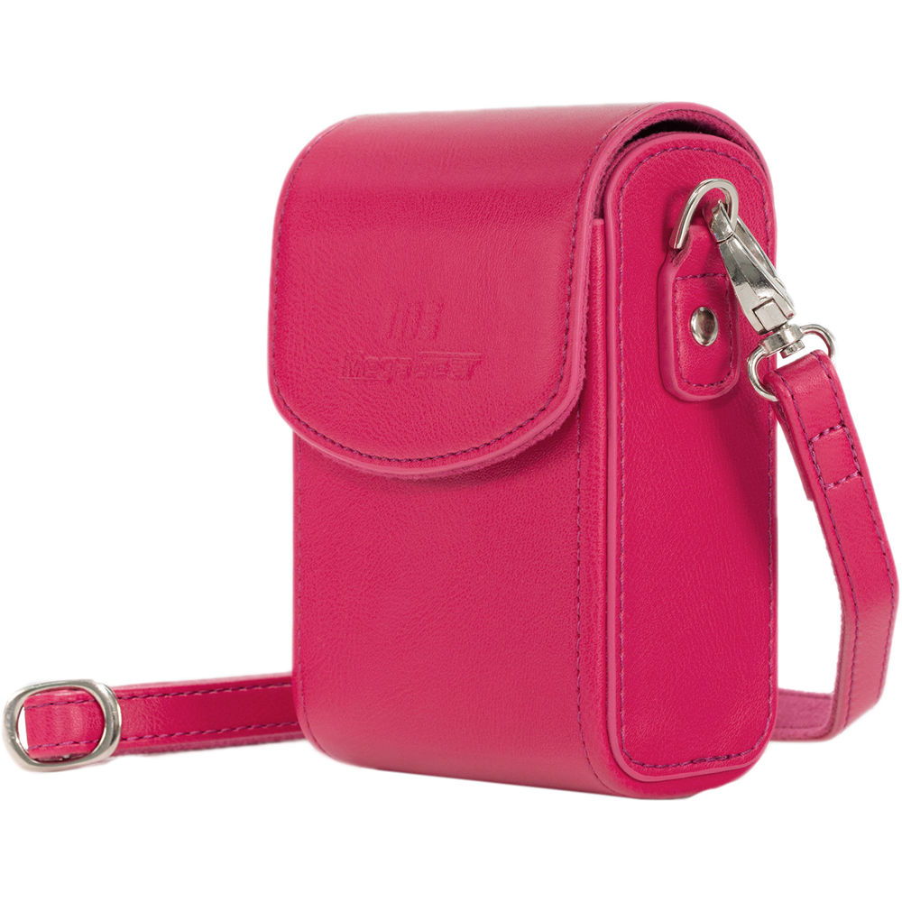 Funda de Cuero PU MegaGear con Correa para Sony Cyber-shot DSC-RX100 VI, V, IV (Rosa Fucsia) - Funda