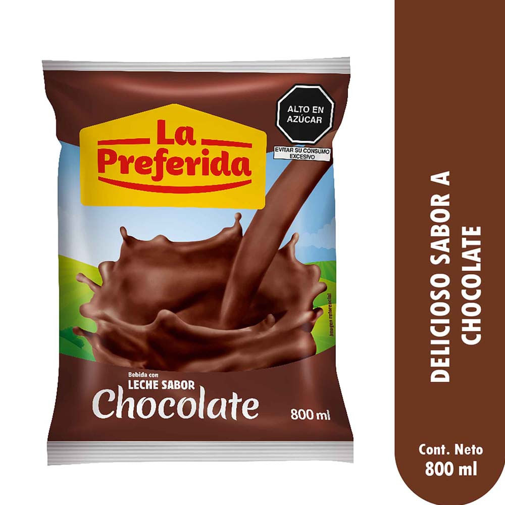 Bebida de Leche Chocolatada LA PREFERIDA Bolsa 800ml