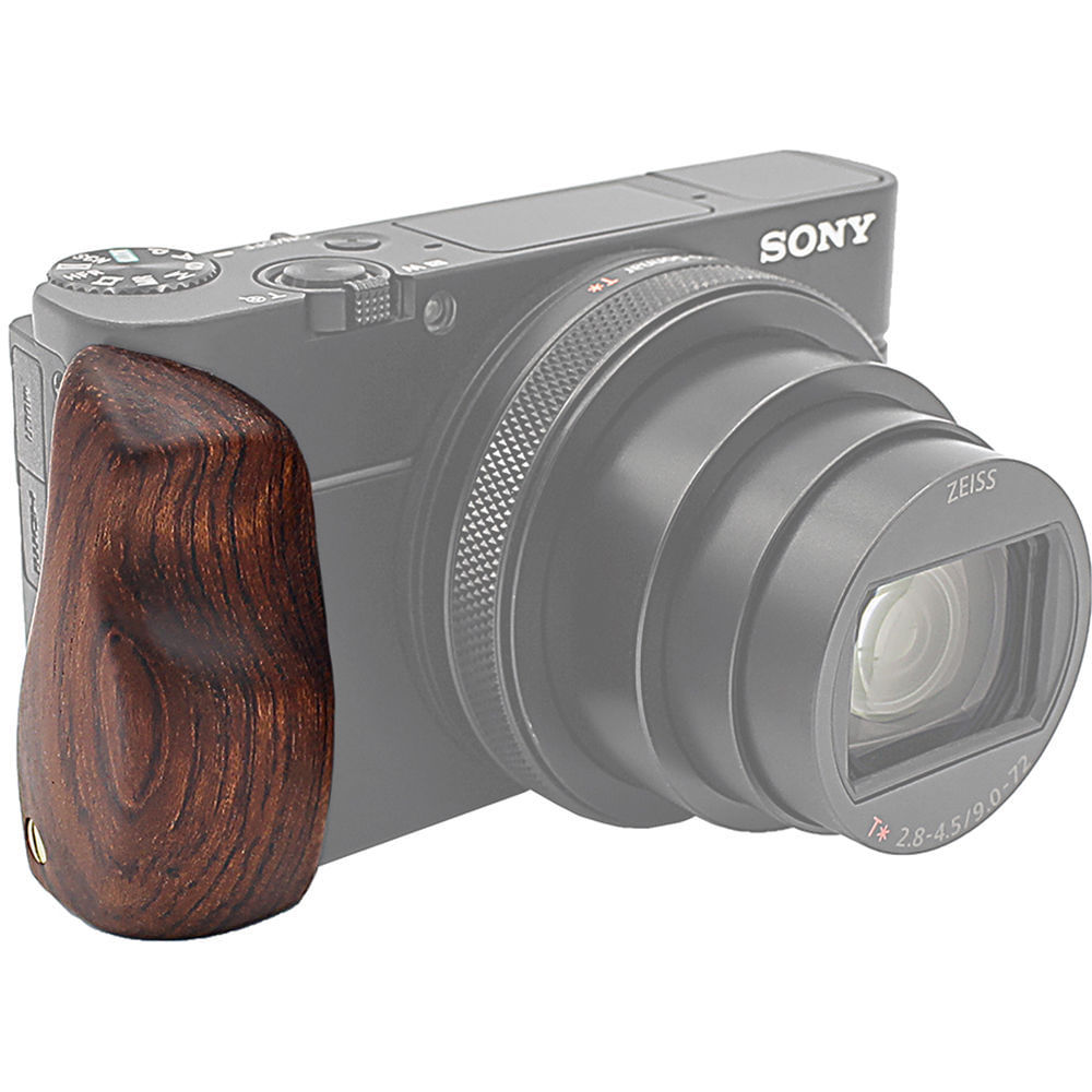 FotodioX Pro Mango de Madera para Sony Cyber-Shot RX100 VI (Marrón Oscuro) - Añade Comodidad y Estab