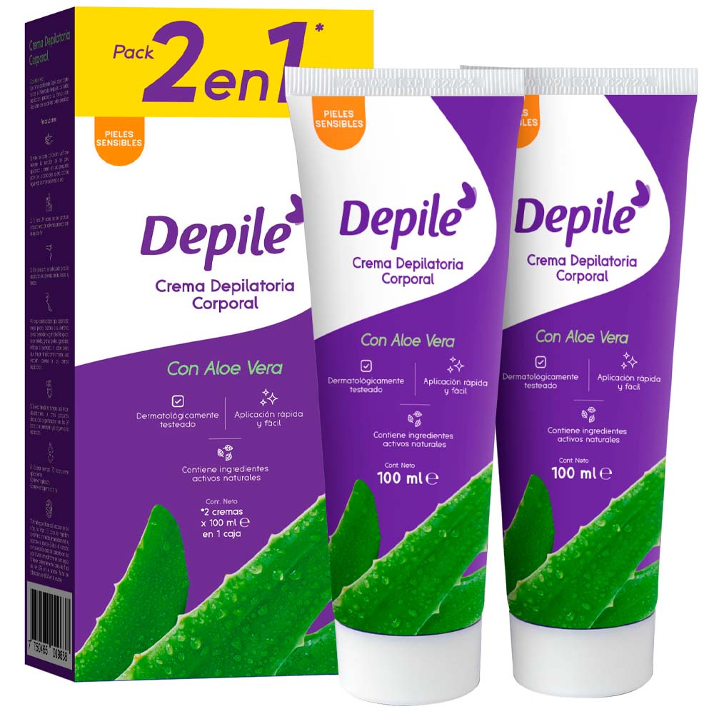 Crema Depilatoria Corporal DEPILÉ con Aloe Vera 100ml x 2un