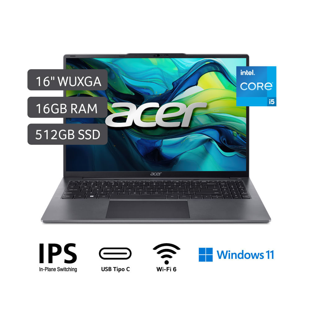 Laptop Acer AL16-51P-59UU Intel® Core™ i5-1235U 16GB RAM 512GB 16"