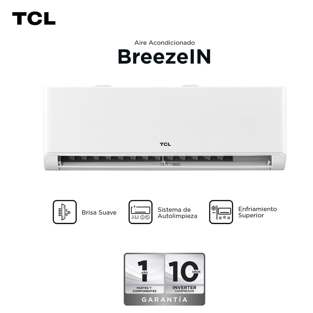 Aire Acondicionado TCL 24000 BTU BreezeIN Split Inverter Frio Calor Con Wifi TAC-24CHSAI/TPH11
