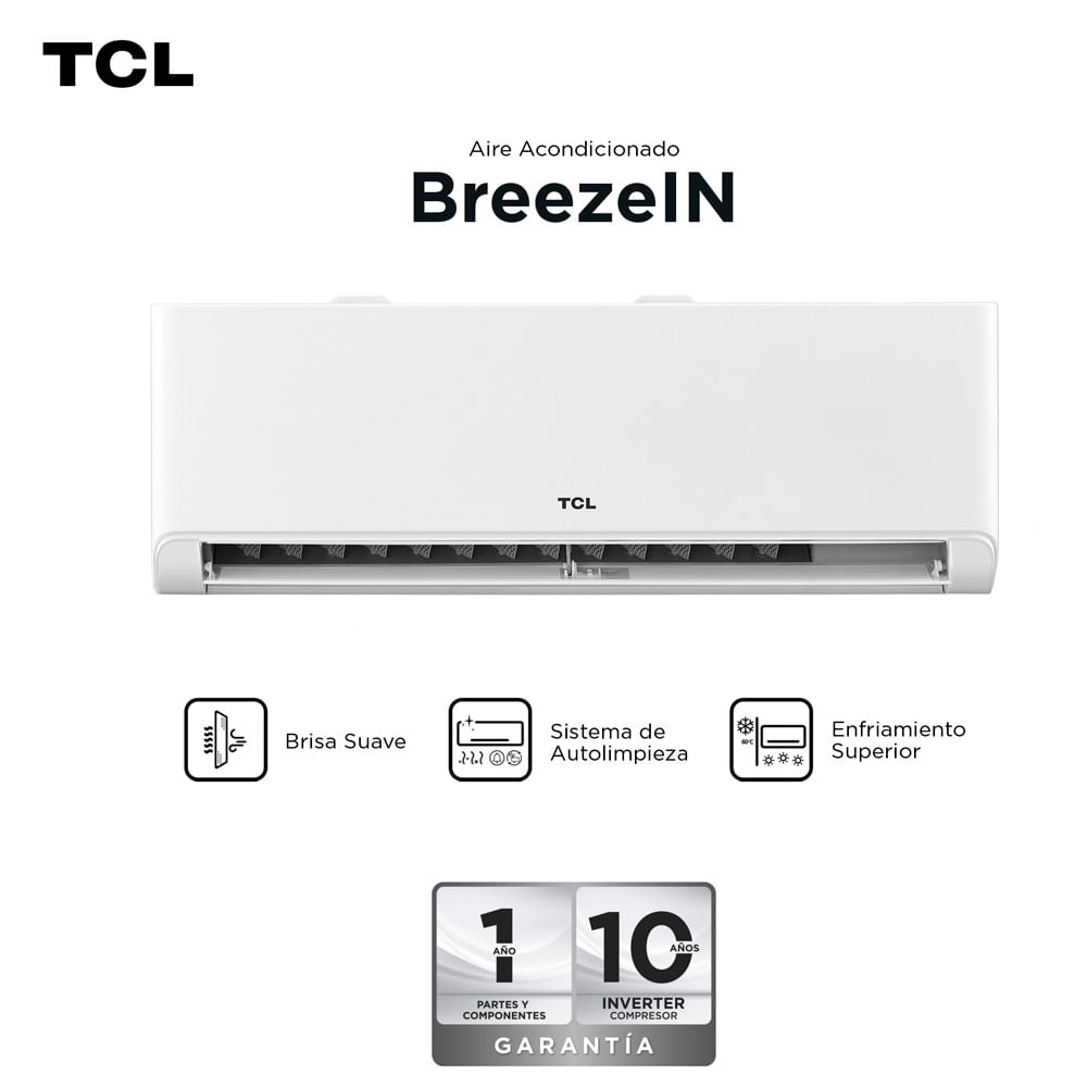 Aire Acondicionado TCL 18000 BTU BreezeIN Split Inverter Frio Calor Con Wifi TAC-18CHSAI/TPH11