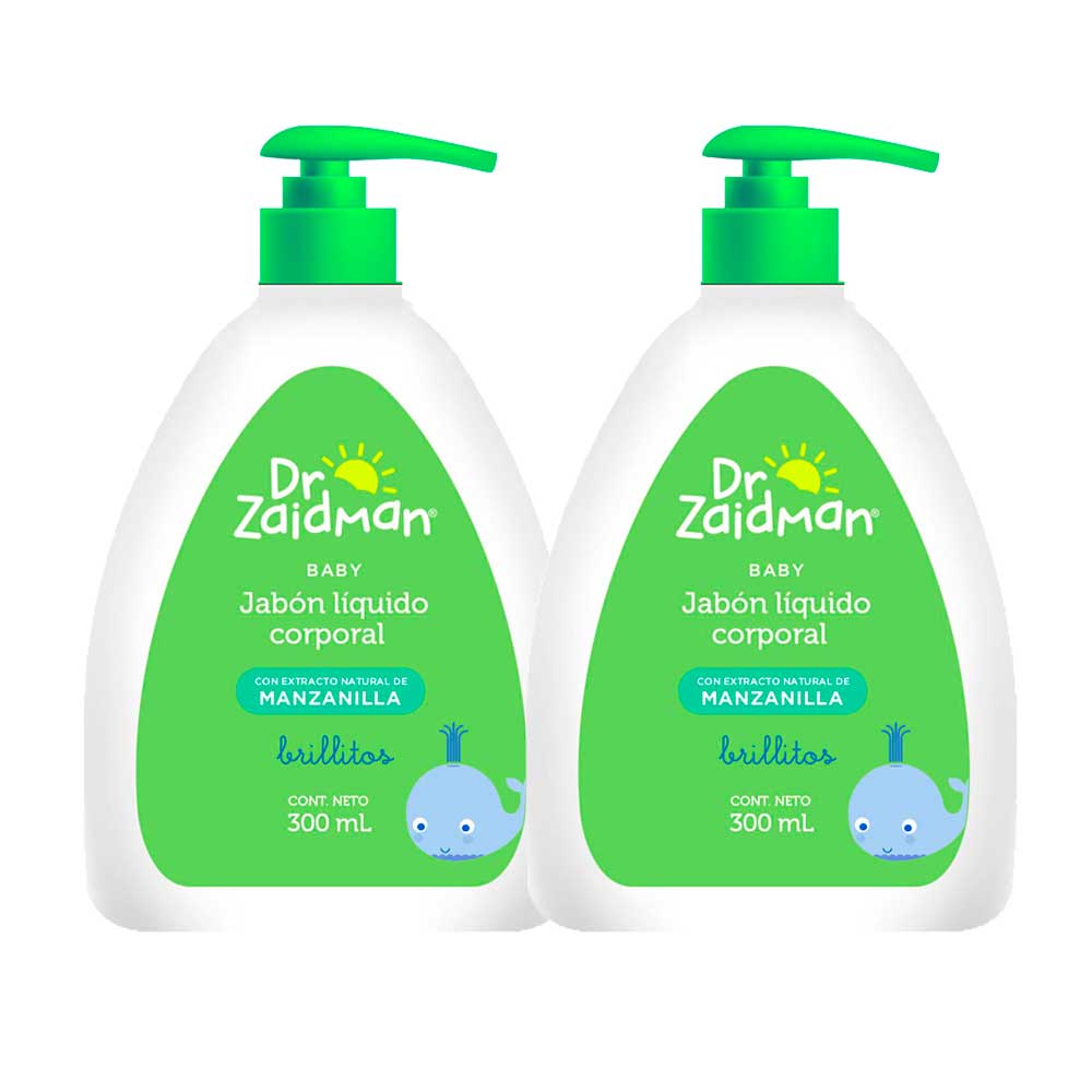 Pack Jabón Líquido para Bebé DR ZAIDMAN Manzanilla Frasco 300ml x2un