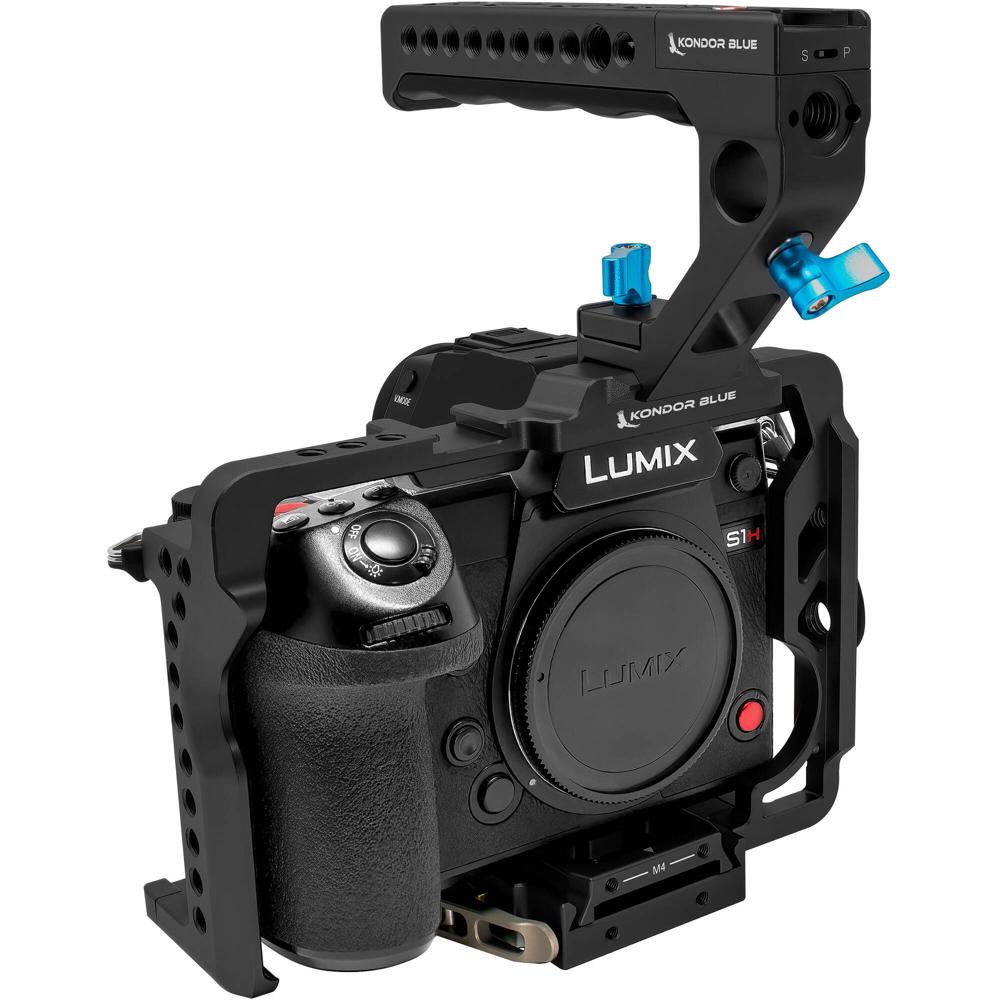 Kondor Blue Ultimate Rig para Panasonic Lumix S1H/S1/S1R (Negro Cuervo) - Baseplate, Jaula, Mango Su