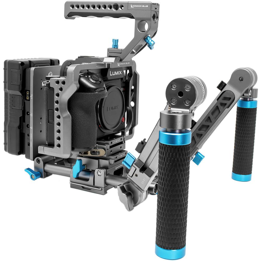 Kondor Blue Ultimate Rig para Panasonic Lumix S1H/S1/S1R (Gris Espacial) - Baseplate, Jaula, Mango S