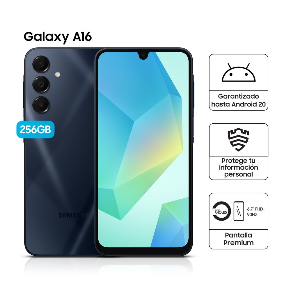 Celular Samsung A16 SM-A165MZKFLTP 8GB RAM 256GB 6.7" Negro