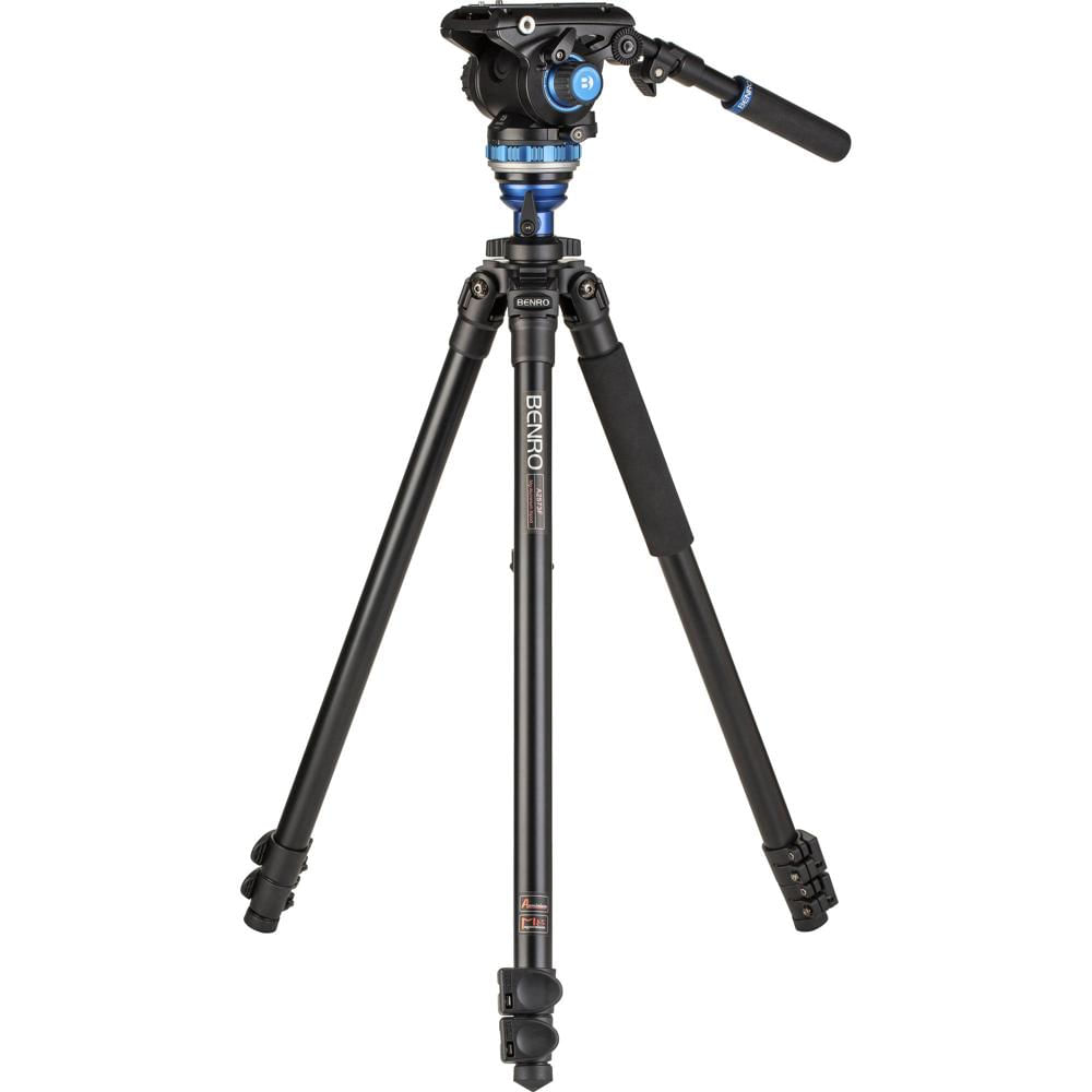 Trípode de Aluminio Benro A2573F con Cabezal de Video Fluido S6Pro - Carga de 13.2 lb, Base Plana de