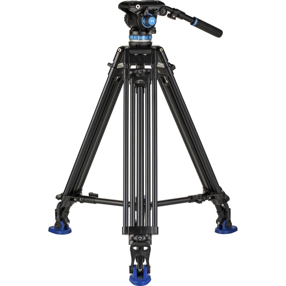 Trípode de Aluminio Benro A573T con Cabezal Fluido S6Pro - Capacidad de Carga de 13.2 lb, Base Plana