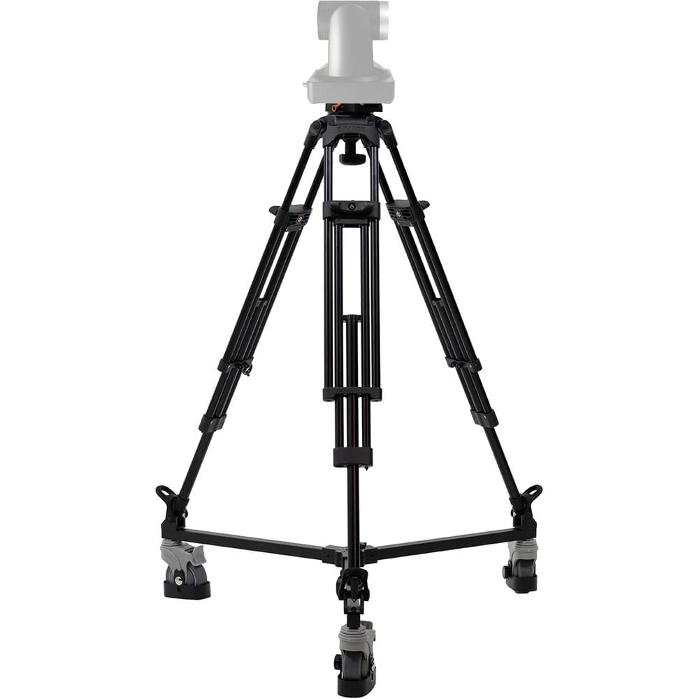Trípode de Aluminio E-Image PTZ con Base Plana de 100mm, Dolly y Placa de Liberación Rápida (Carga d