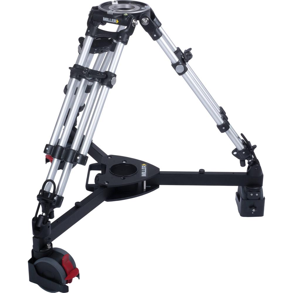 Trípode Miller HD Studio: Soporta 308 lb, Altura Máx. 43.3", Base Plana Mitchell, Secciones con Bloq