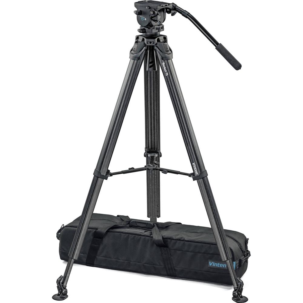 Vinten System Vision blue3 Head with Flowtech 75 Carbon Fiber Tripod, Mid-Level Spreader, and Rubber