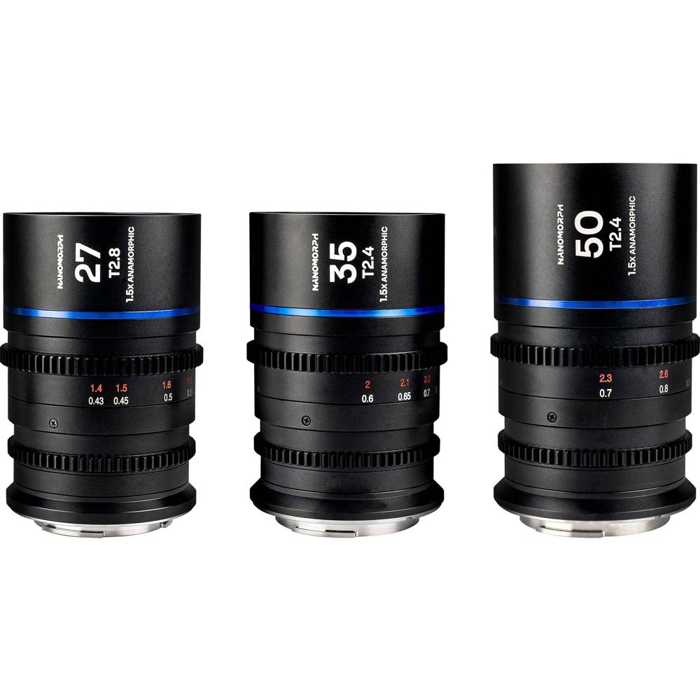 Venus Optics Laowa Nanomorph S35 Anamorphic Prime 3-Lens Bundle (Nikon Z, Blue Flare) - Lentes Anamó