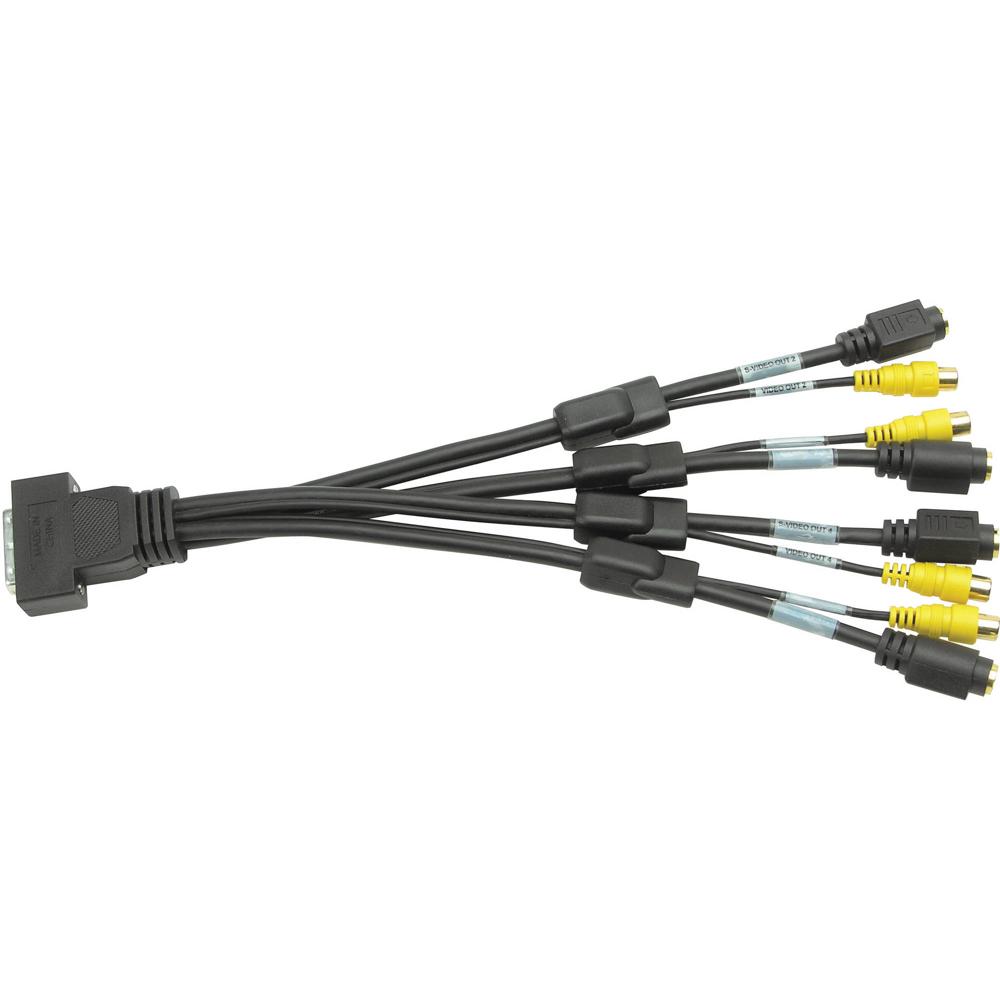 Cable Adaptador Matrox 1' (0.3m) KX20 a 4 x S-Video TV (Negro) - Compatible con Productos Gráficos M