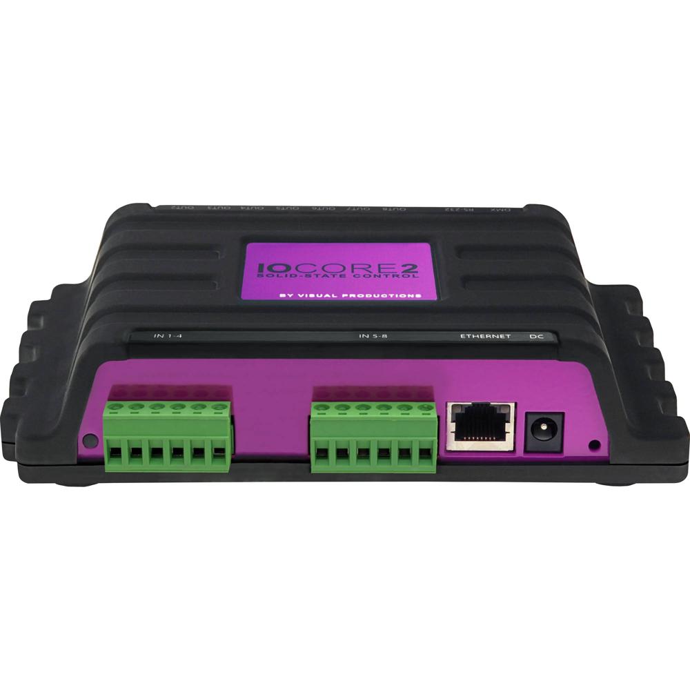Módulo de Expansión IOCORE2 de Visual Productions para Productos CueCore con Interfaz GPIO, RS-232 y