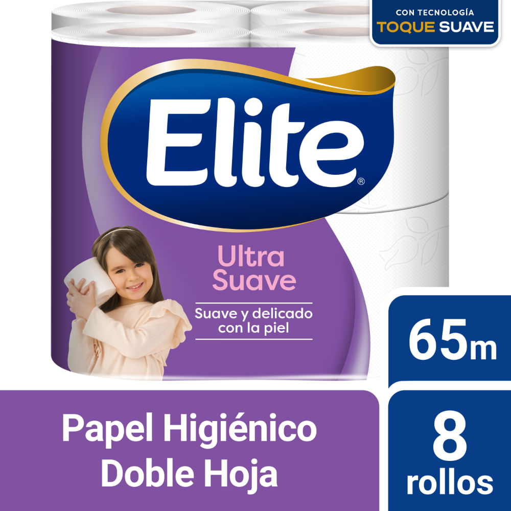 Papel Higiénico ELITE Ultra Suave 65mts Paquete 8un