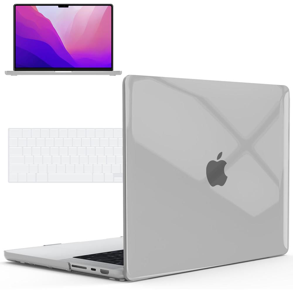 Funda Dura iBenzer Neon Party para MacBook Pro de 16" (M1, Transparente) - Protección Ligera, Diseño