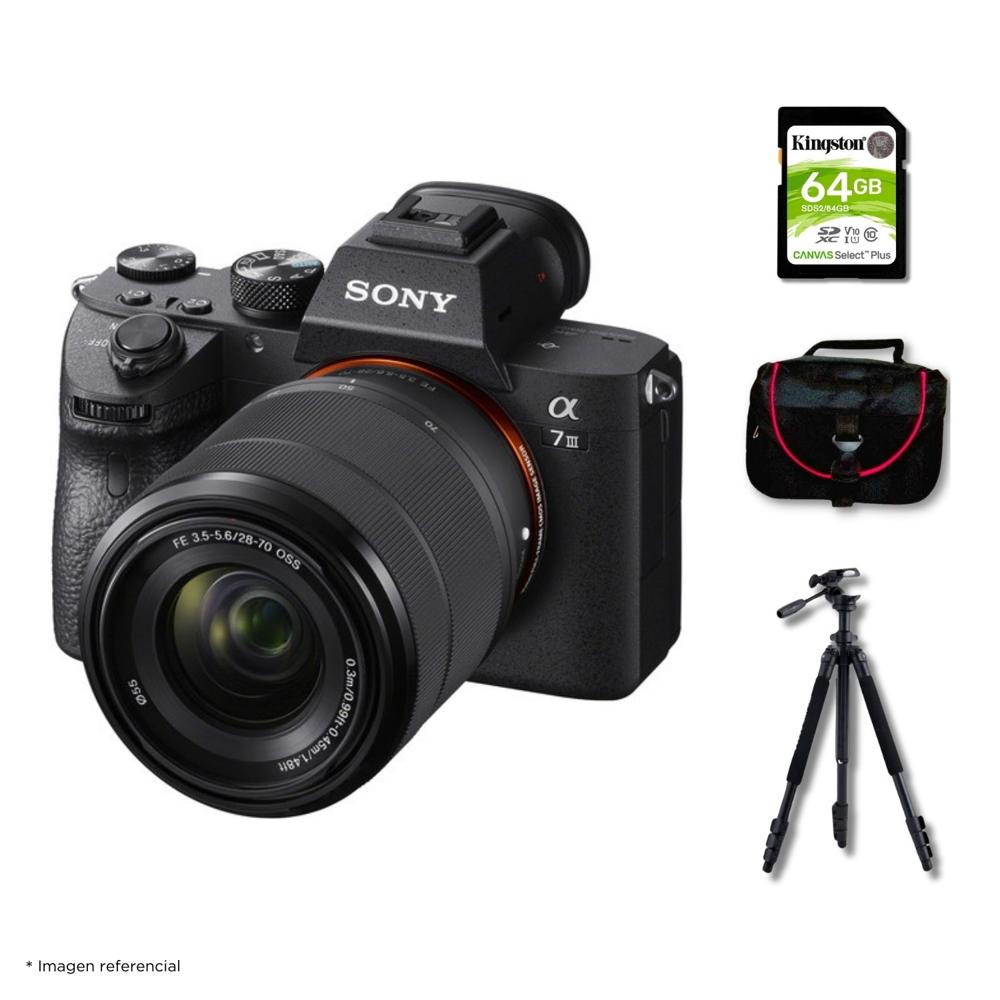Cámara Sony Alpha 7 III Mirrorless + Lente 28-70mm + Kit Deluxe