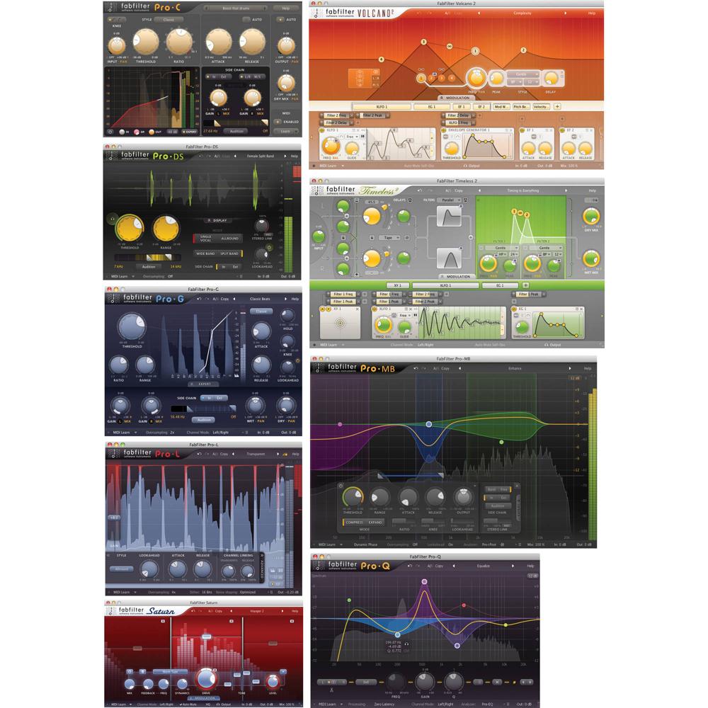 FabFilter FX Bundle: Colección de 9 Plug-Ins para Mac y Windows