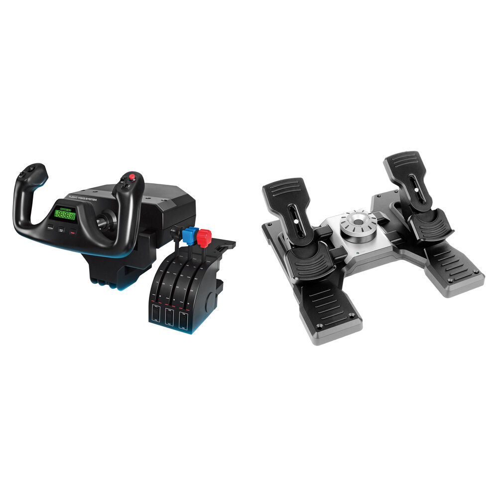 Logitech G Flight Yoke System Kit con Pedales de Timón de Vuelo