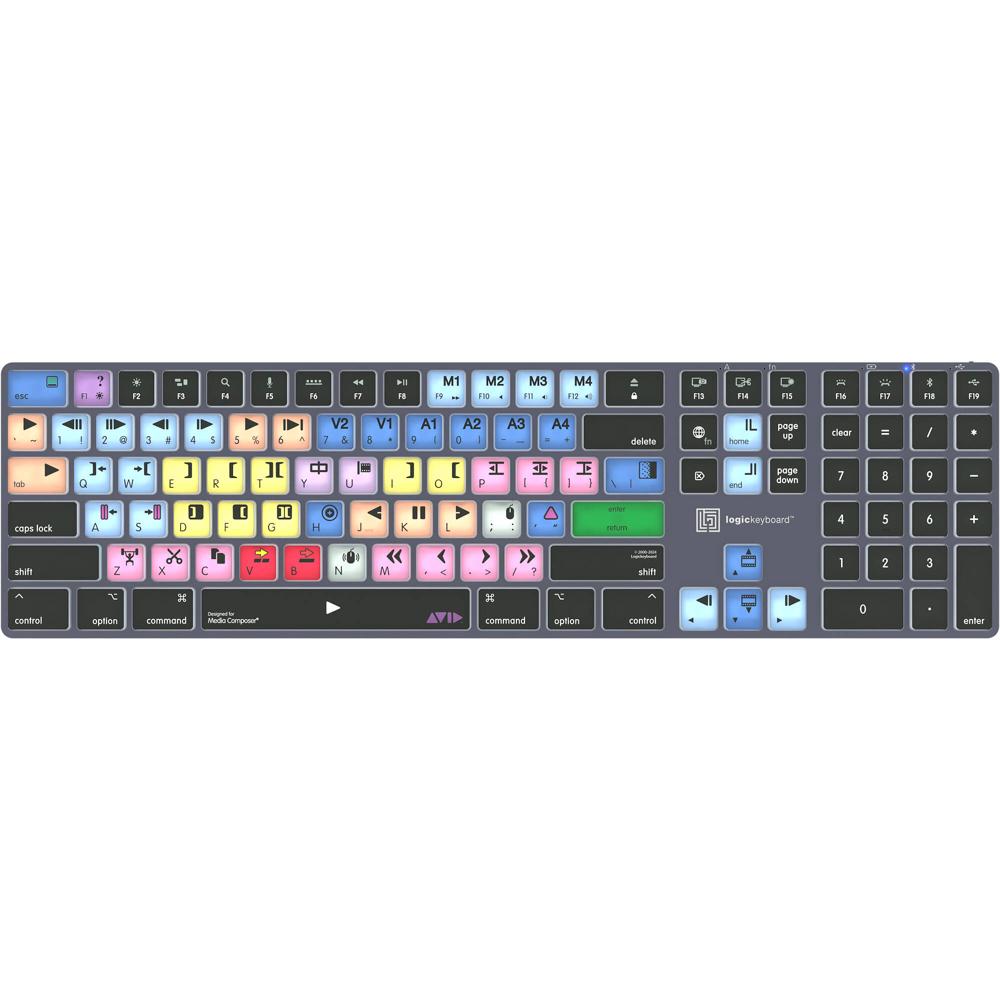 Teclado Inalámbrico Logickeyboard TITAN para Avid Media Composer Classic (Mac) - Conectividad Blueto
