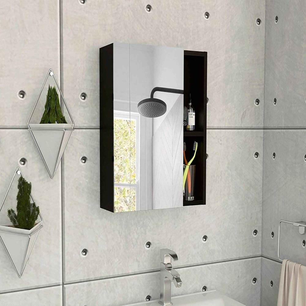 Gabinete Mueble de Baño Dacia Wengue 1 Puerta y Espejo R&R MUEBLES