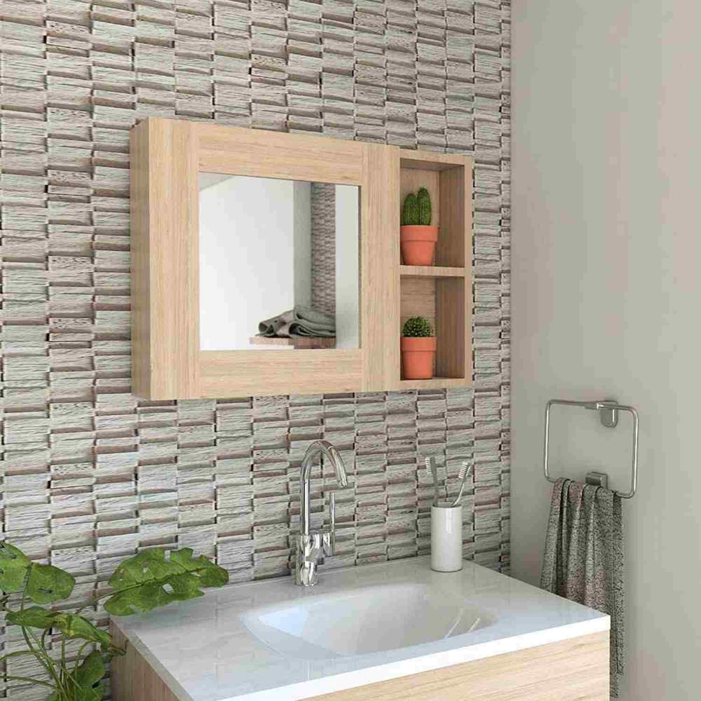 Gabinete Mueble de Baño Aitana Rovere 1 Puerta y Espejo R&R MUEBLES