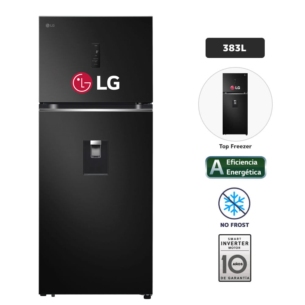 Refrigeradora LG 383L No Frost GT39AGD1 Negro