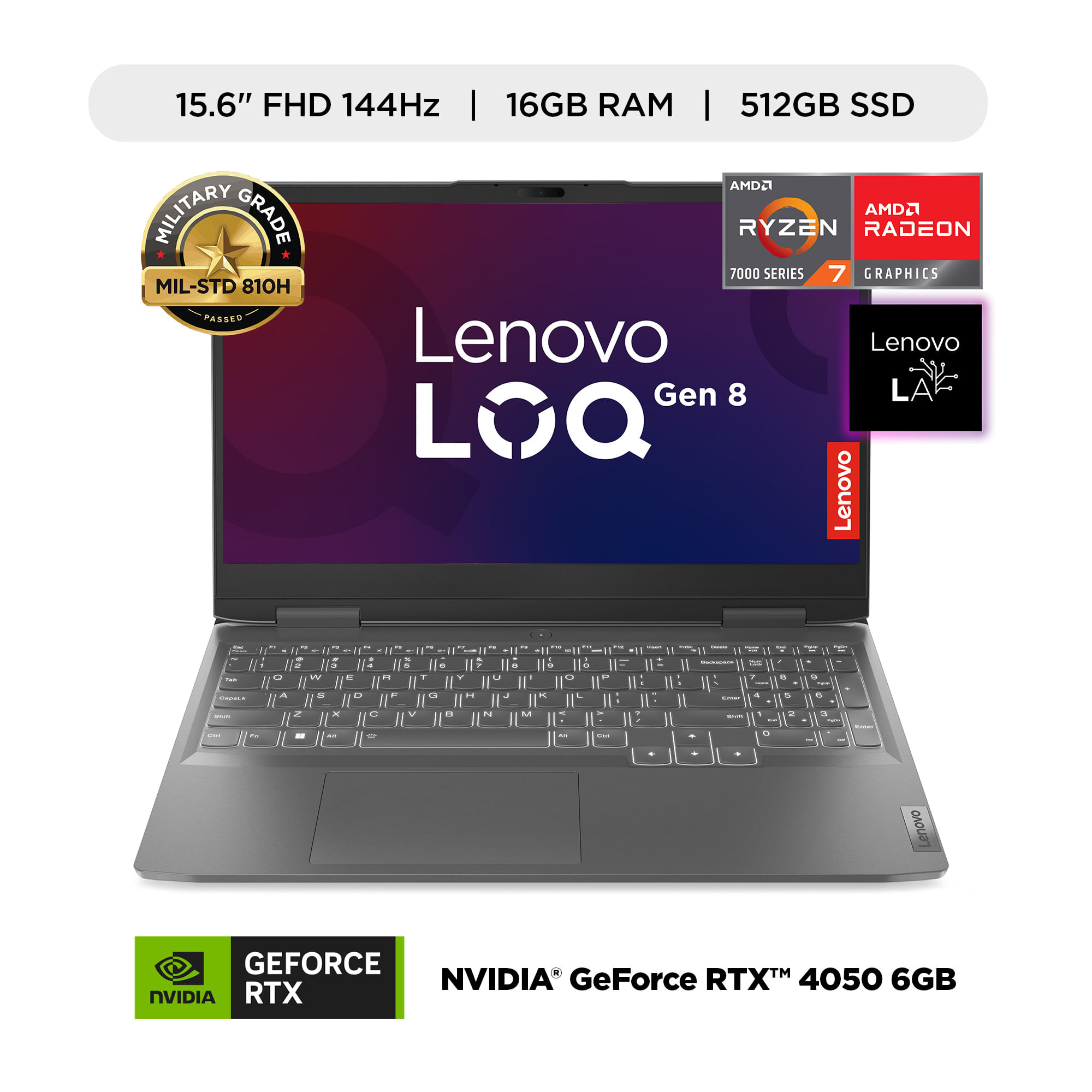 Laptop Gamer LENOVO LOQ 15APH8 15.6" AMD Ryzen 7 (7000 series) 16GB 512GB SSD