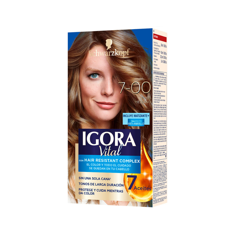 Tinte para Cabello IGORA Vital 1-0 Negro Caja 1un