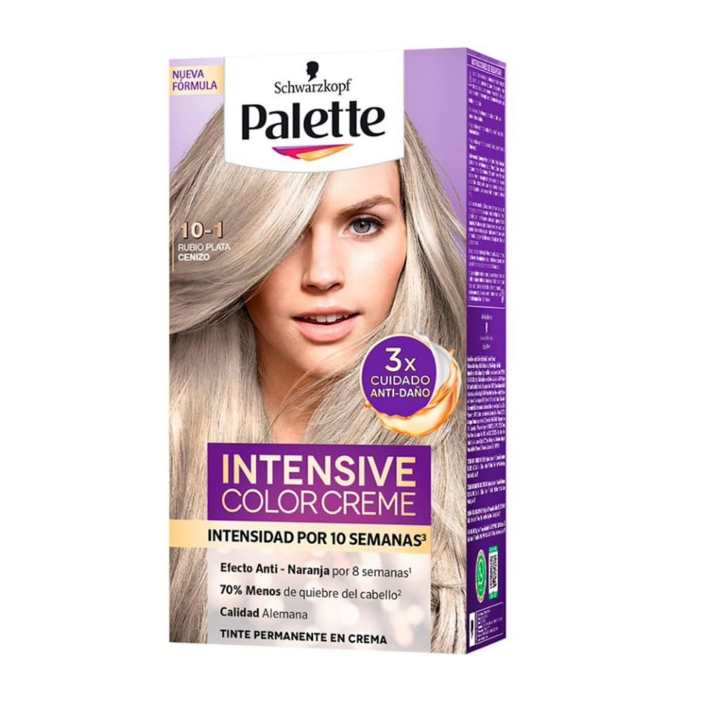 Tinte Capilar PALETTE Color Creme 10-1 Rubio Plata Cenizo Caja 50ml