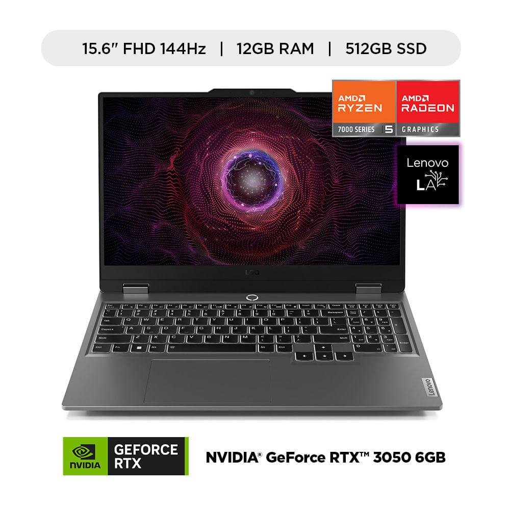 Laptop Lenovo NB LOQ 15ARP9 15.6" NVIDIA GeForce RTX 3050 Ryzen™ 5 7235HS 12GB RAM 512GB SSD