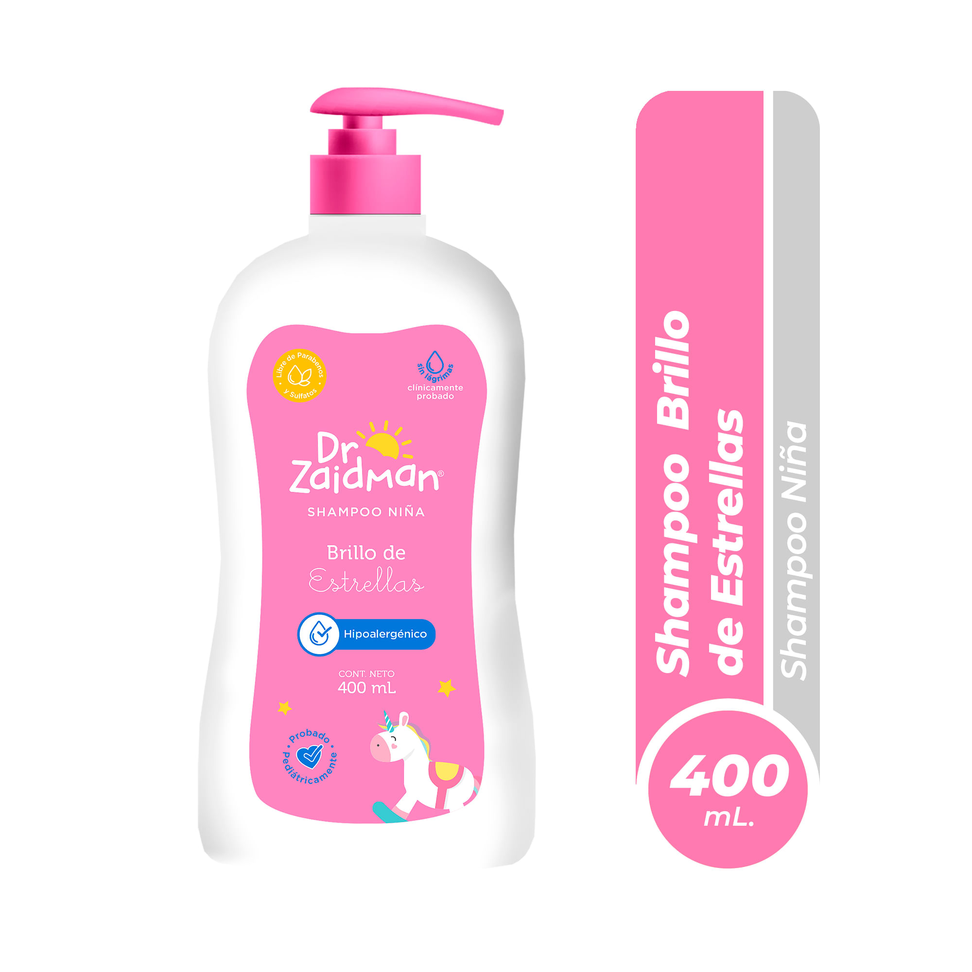 Shampoo para Niñas DR ZAIDMAN Brillo de Estrellas Botella 400ml