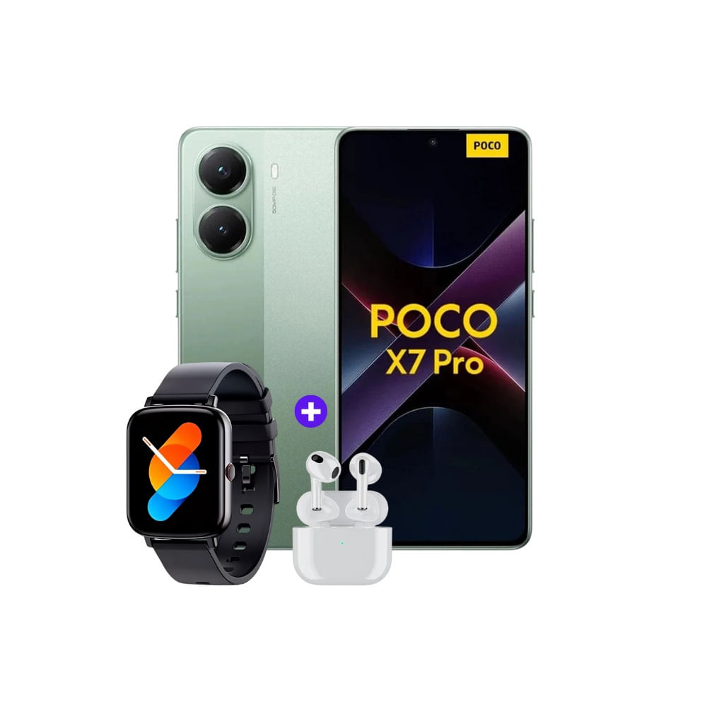 Xiaomi Poco X7 Pro 512GB 12GB Verde + Smartwatch + Audifonos