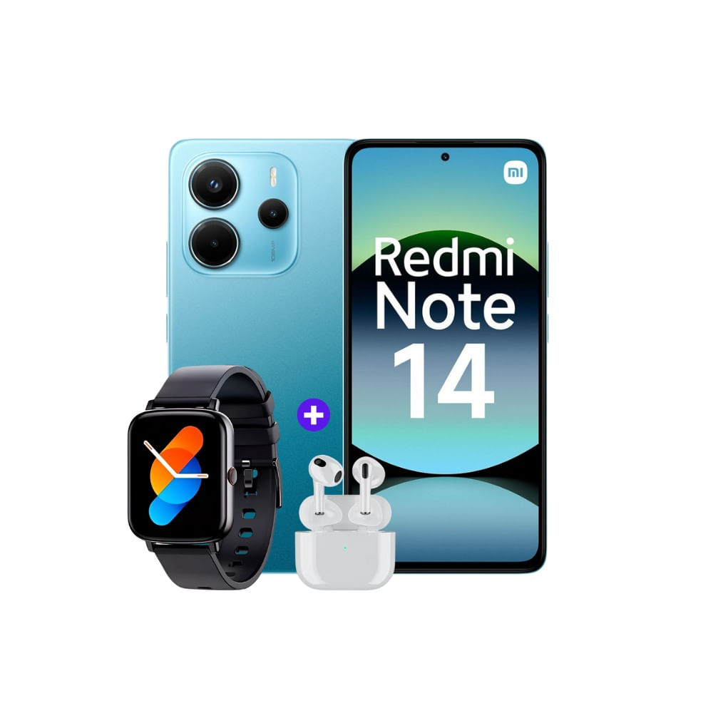 Xiaomi Redmi Note 14 4G 128GB 6GB Azul Océano + Smartwatch + Audifonos